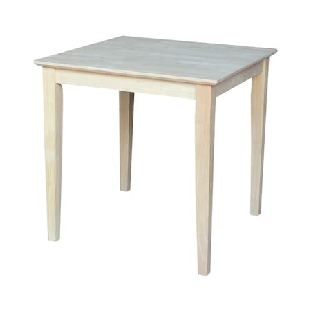 International Concepts Square Solid Wood Top Table, Unfinished, 30 W, 30 L, 30 in H, Wood, Unfinished K-3030-30S